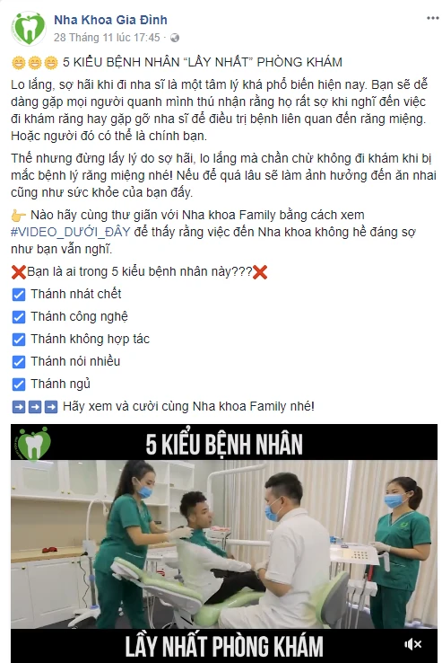 Quảng cáo nha khoa Gia Đình