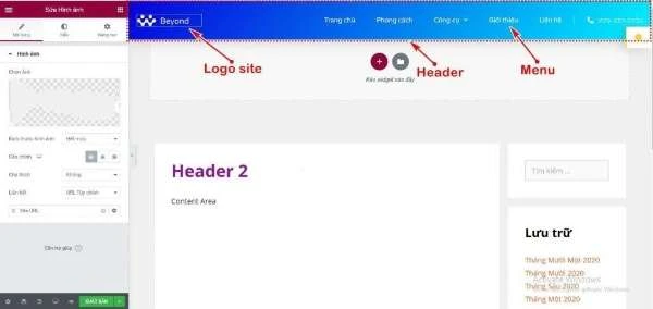 Cấu trúc website hearder website