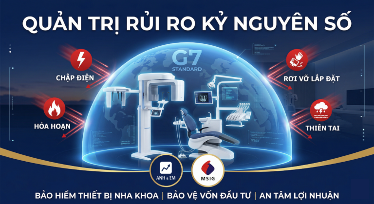 Quản trị rủi ro kỷ nguyên số: Tại sao bảo hiểm thiết bị nha khoa trở thành tiêu chuẩn kép tại các nước G7?