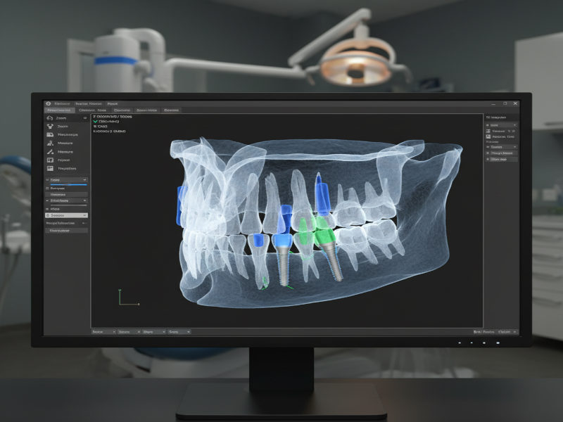 Hình ảnh chụp CBCT 3D xương hàm và lên kế hoạch cắm implant