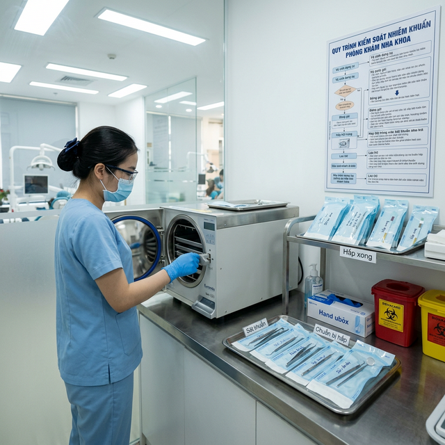 Quy trình kiểm soát nhiễm khuẩn phòng khám nha khoa